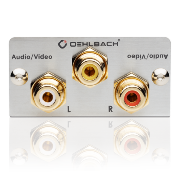 Audio multimedia tray with soldered connection, 3 x RCA